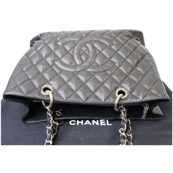 CHANEL Grand Shopping Caviar Leather Tote Bag Black