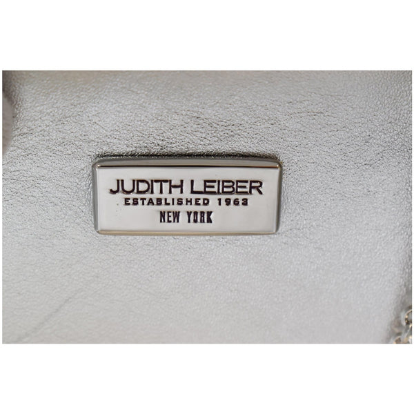 Judith Leiber Slide Lock Crystal  Bag brand name engraved
