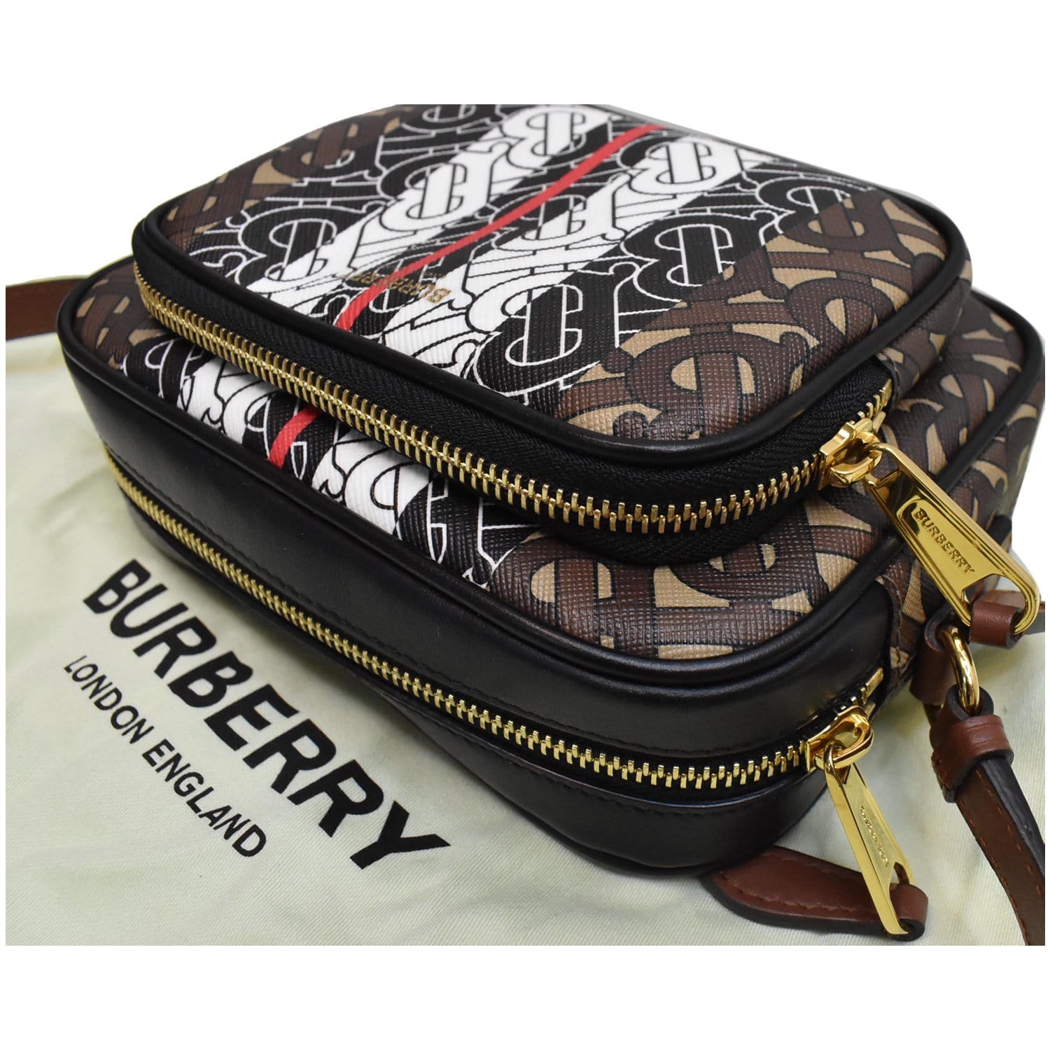 Burberry The Monogram Stripe E-canvas And Leather Barrel Bag Bridle Br –  newlookbag