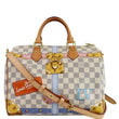 LOUIS VUITTON Trunks Speedy 30 Bandouliere Damier Azur Shoulder Bag White