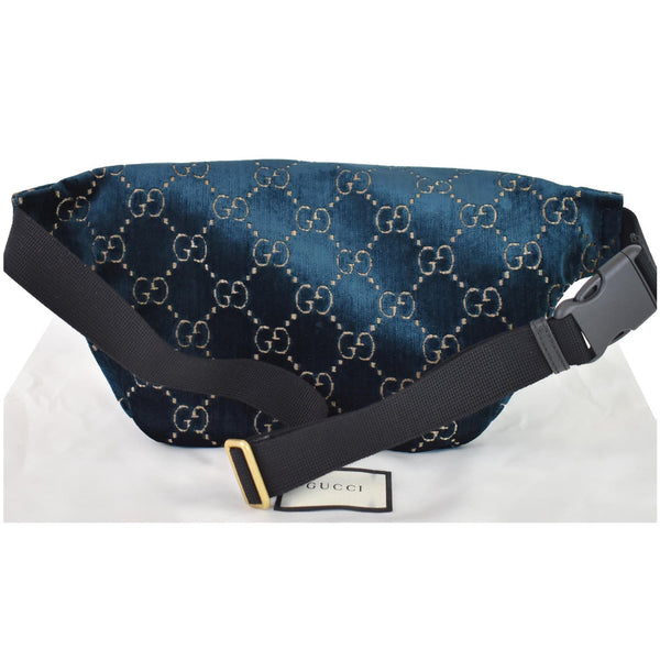 GUCCI GG Monogram Velvet Belt Bumbag Dark Blue 574968