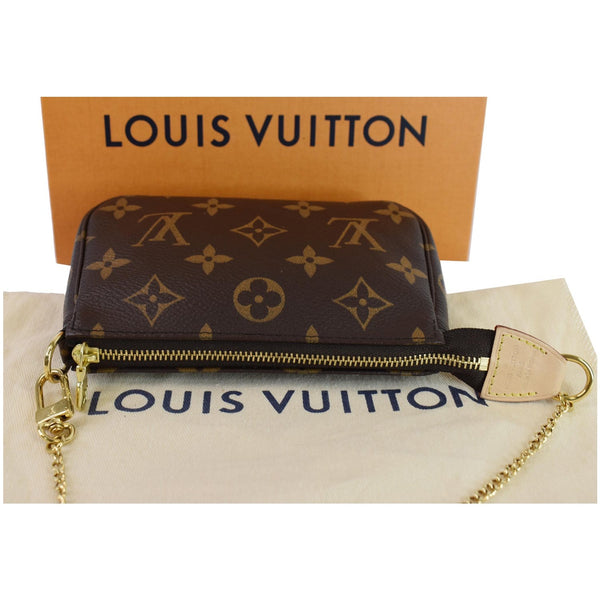 Louis Vuitton Mini Pochette Monogram Canvas Pouch - zip closure