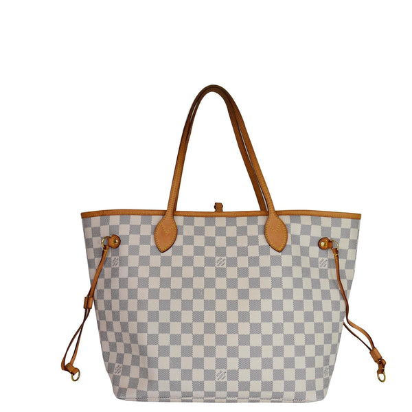 Louis Vuitton Neverfull MM Damier Azur Shoulder Bag - full view
