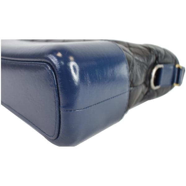 CHANEL Gabrielle Medium Quilted Leather Hobo Bag Black/Blue