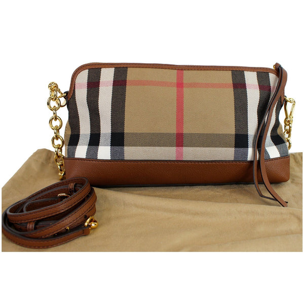 BURBERRY Abingdon Derby House Check Leather Crossbody Bag