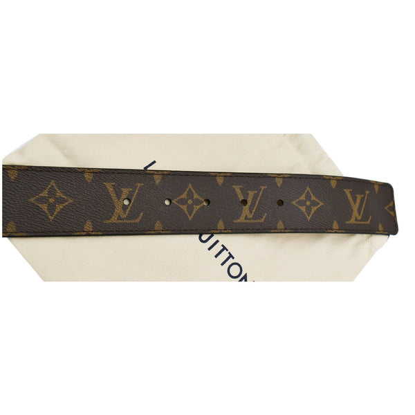 LOUIS VUITTON LV Initiales Monogram Canvas Silver Buckle Belt Brown