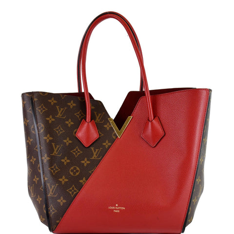 LOUIS VUITTON Kimono Monogram Calfskin Tote Bag Brown/Cerise