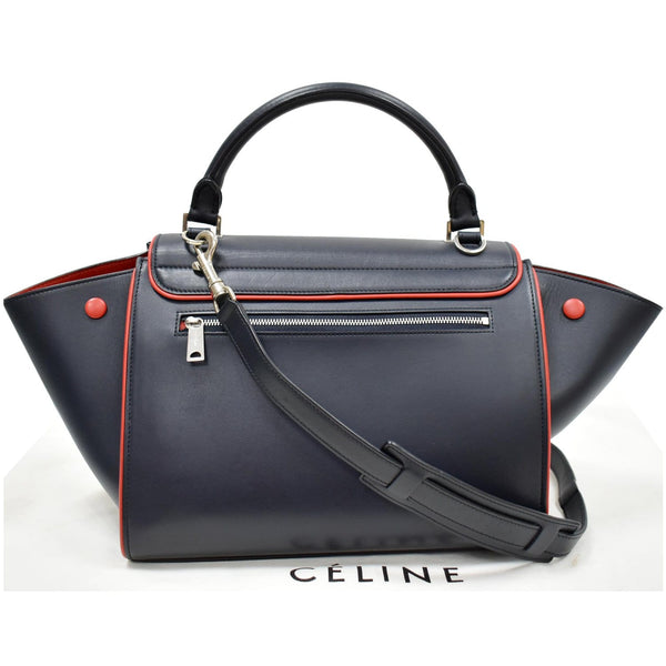 CELINE Trapeze Small 2way Leather Tote Shoulder Bag Blue
