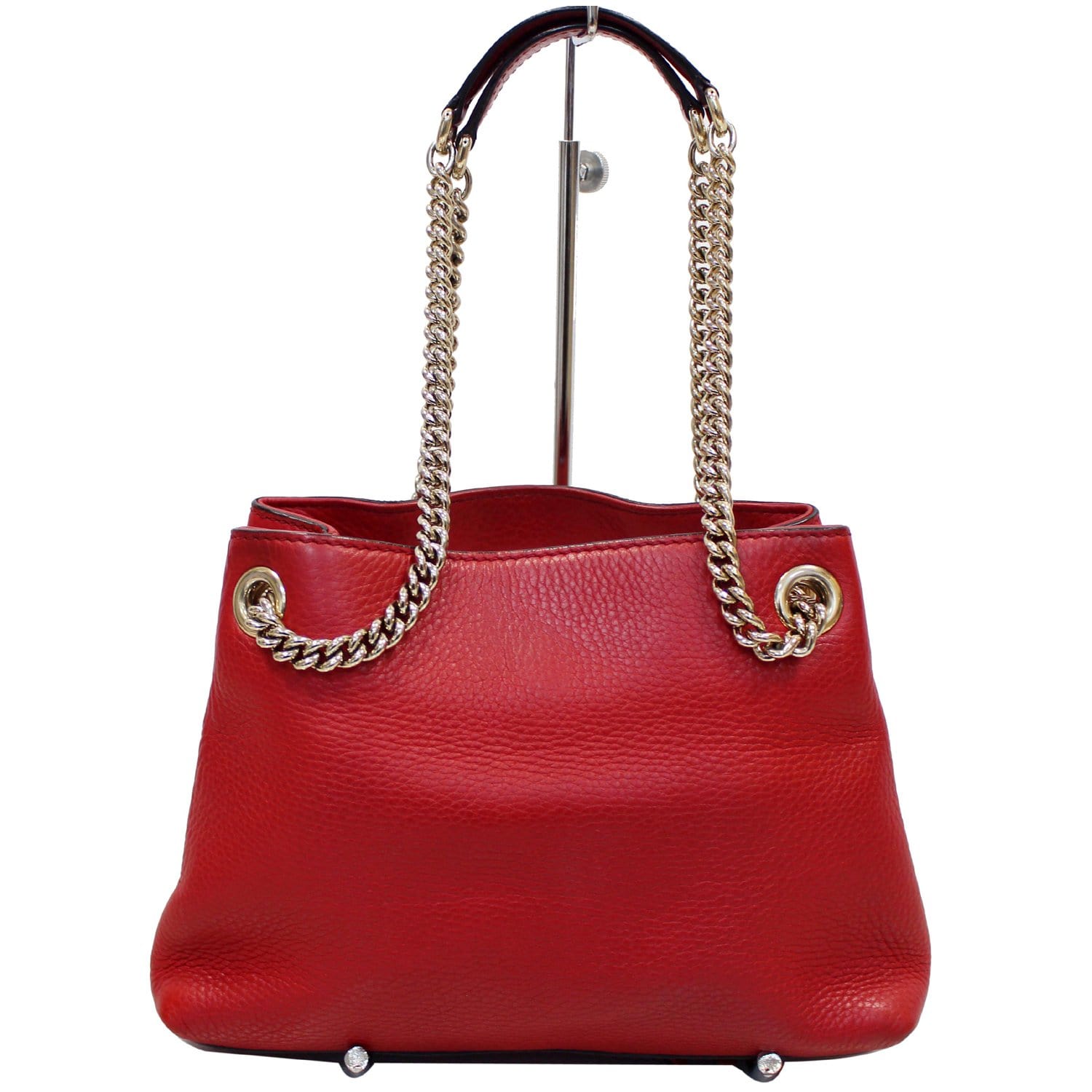 Authenticated used Gucci Bag Soho Chain Shoulder Red Mini Pochette Diagonal Fringe Tassel Women's Calf Leather Gucci, Adult Unisex, Size: (HxWxD)