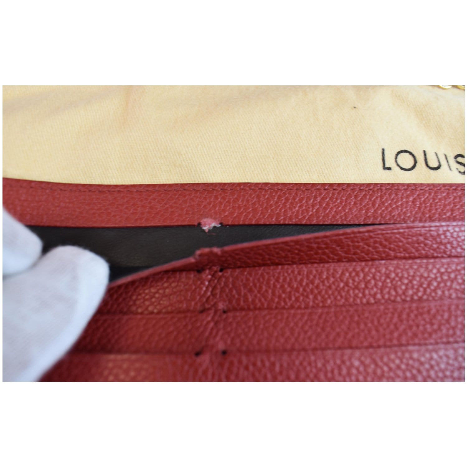 Authentic Louis Vuitton Felicie Pochette Empreinte Red Leather