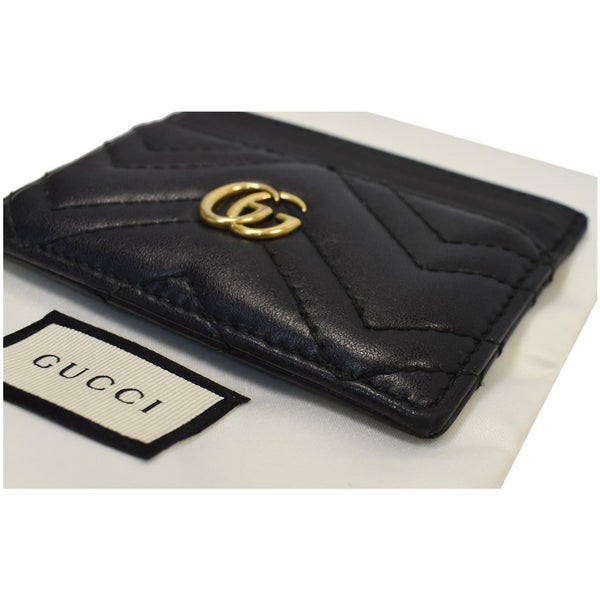 GUCCI GG Marmont Leather Card Case Black 443127