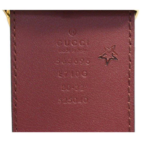 Gucci Lizard Double G Buckle Belt S 80.32 Bordeaux 