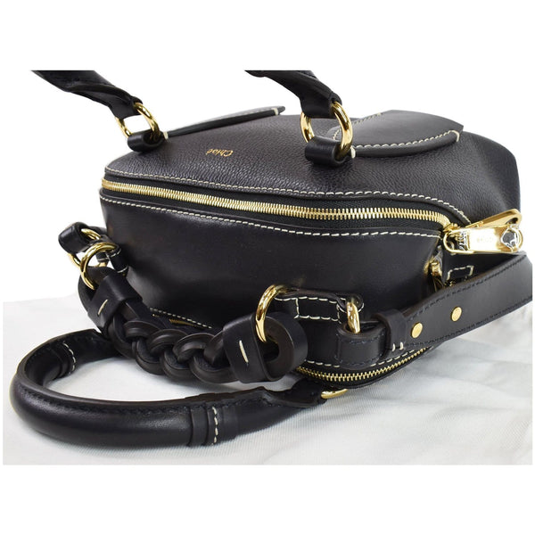 CHLOE Daria Small Classic Smooth Leather Crossbody Bag Black