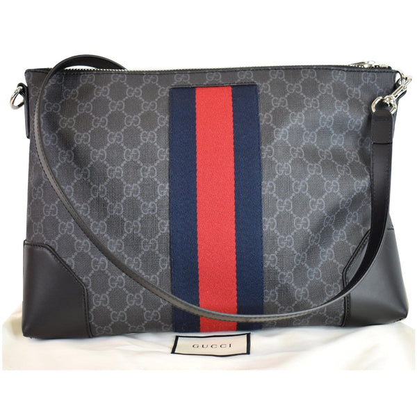 GUCCI GG Supreme Web Messenger Bag Black 474139