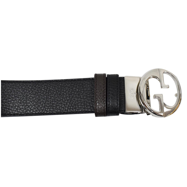 Gucci GG Reversible Leather Belt Black/Brown Size 95.38 - buckle view