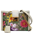 GUCCI Padlock Flora Small GG Supreme Canvas Shoulder Bag Beige 498156