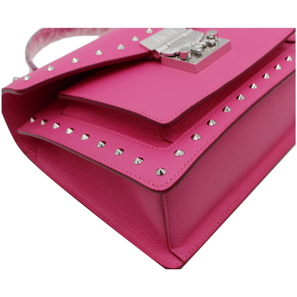 MCM Patricia Studded Leather Satchel Bag Pink