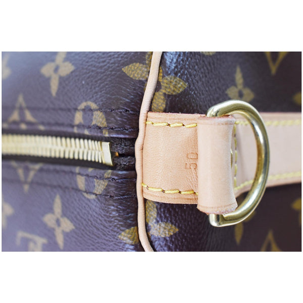 LOUIS VUITTON Keepall 50 Bandouliere Monogram Canvas Travel Bag Brown