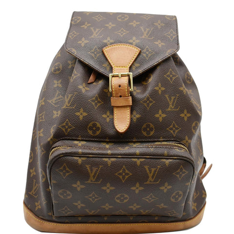 LOUIS VUITTON Montsouris GM Monogram Canvas Backpack Bag Brown