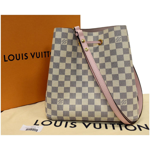 Louis Vuitton Neonoe MM Damier Azur bag - rose strap