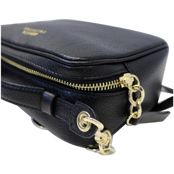 VERSACE Collection Pebbled Leather Camera Crossbody Bag Black-US