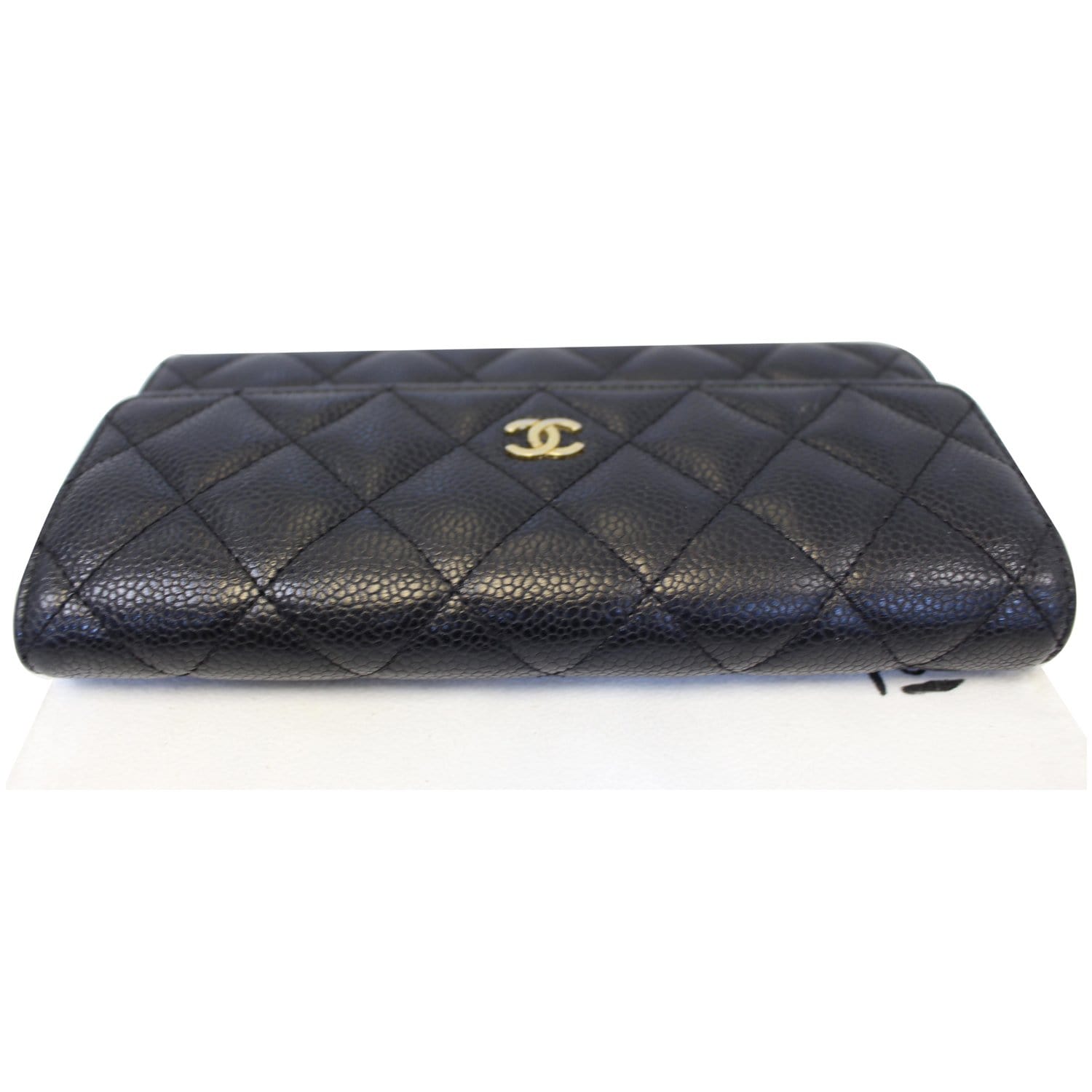 Chanel Black Quilted Caviar Flap Card Holder Wallet, myGemma, IT