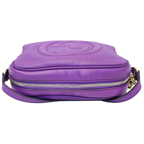 GUCCI Soho Disco Pebbled Leather Small Crossbody Bag 308364 Purple-US