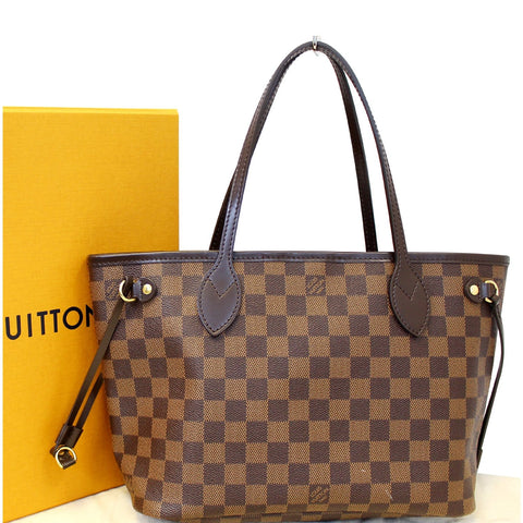 LOUIS VUITTON Neverfull PM Damier Ebene Tote Shoulder Bag-US