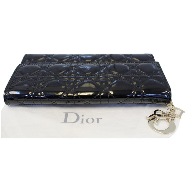 CHRISTIAN DIOR Lady Dior Croisiere Cannage Lambskin Chain Wallet Black-US