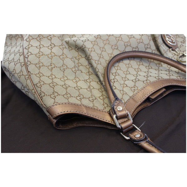 GUCCI Sukey Large GG Canvas Tote Bag Beige 211943