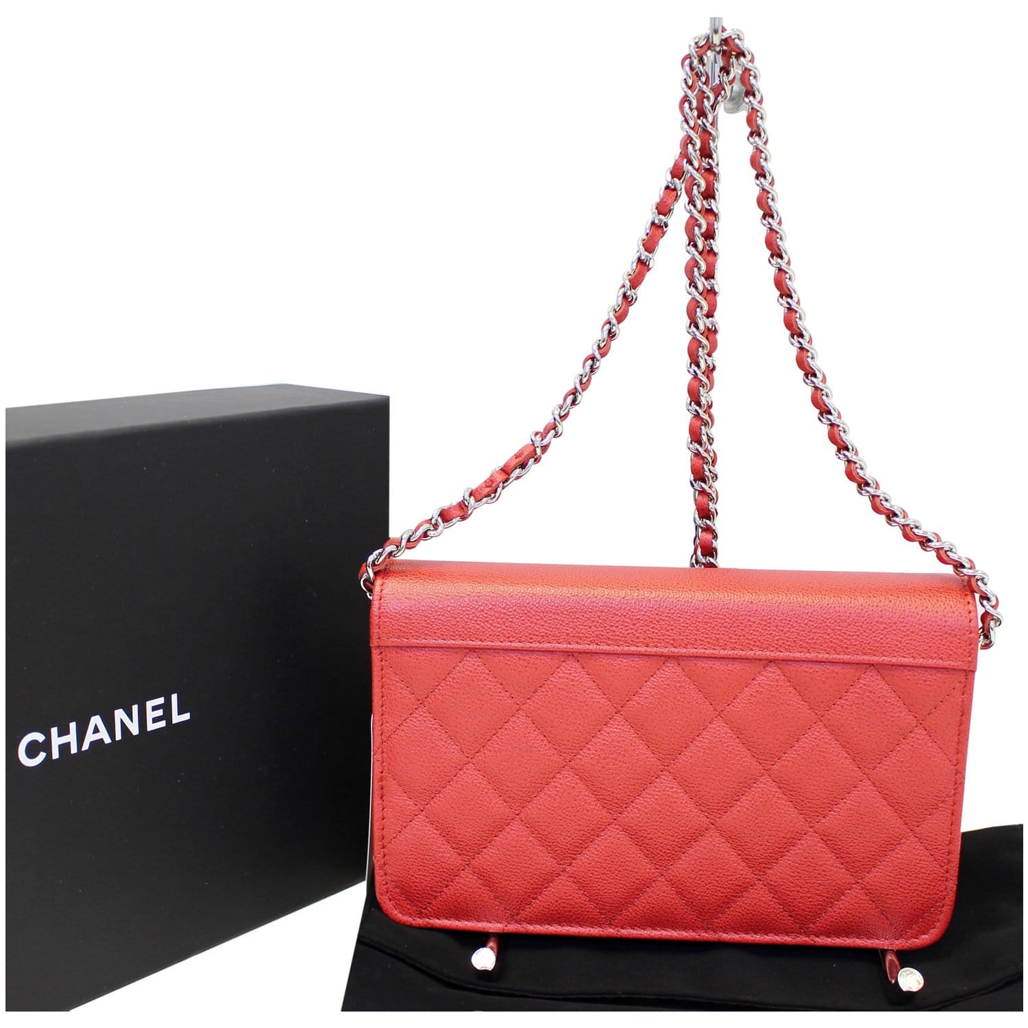 CHANEL Wallet on Chain Grained Calfskin Leather Shoulder Crossbody