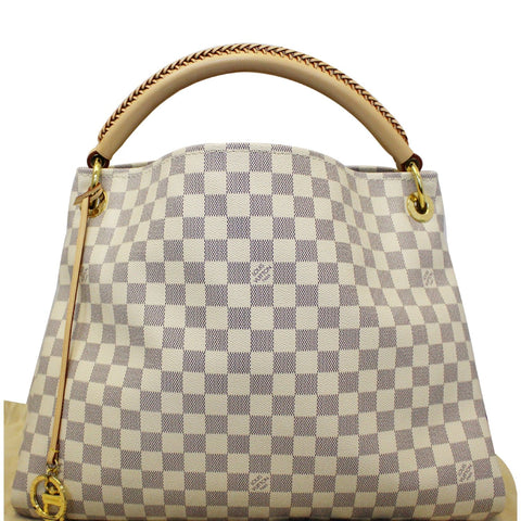 LOUIS VUITTON Artsy MM Damier Azur Shoulder Bag White