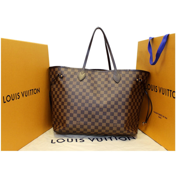 Louis Vuitton Neverfull GM Damier Ebene Shoulder Bag - front view