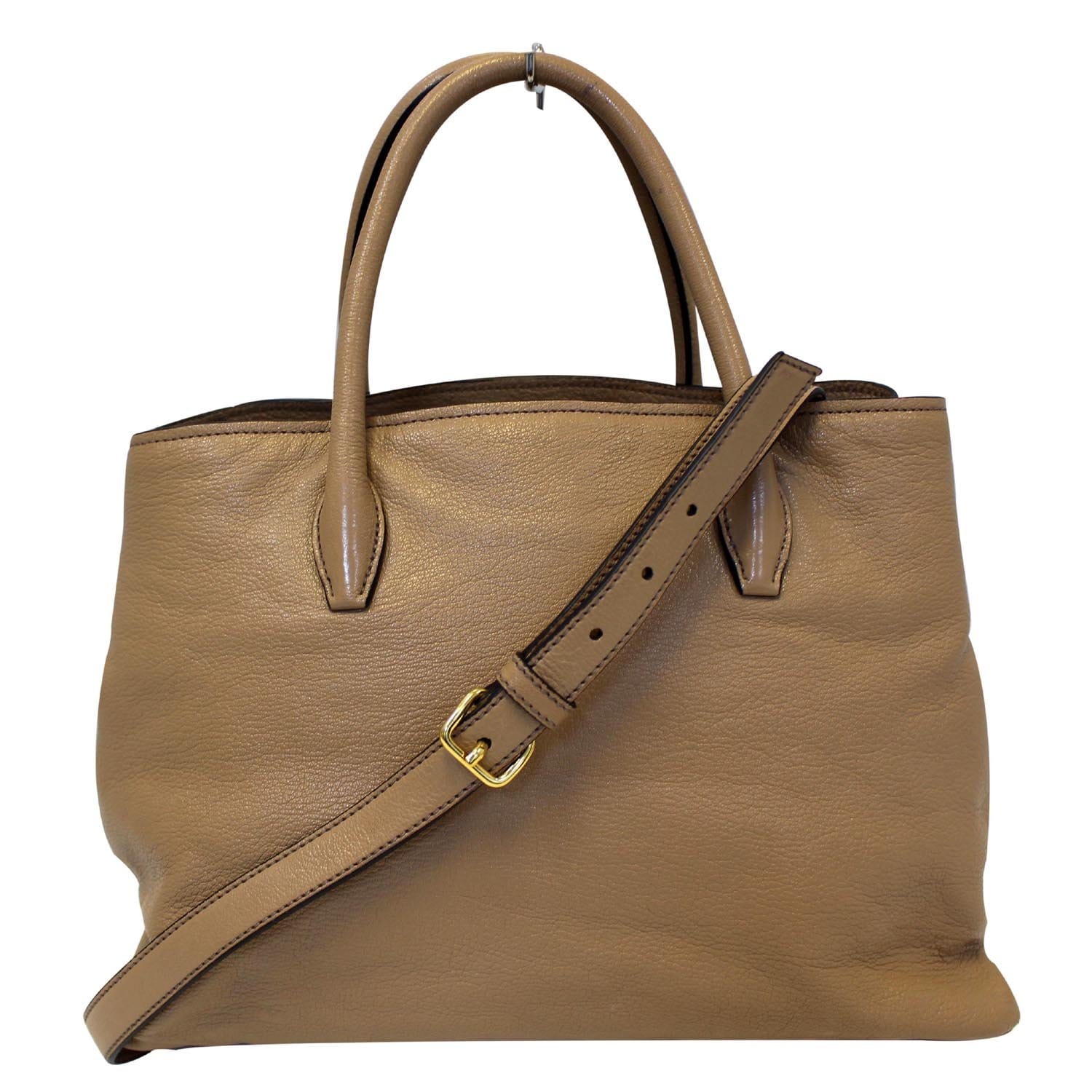 Miu Miu, Bags, Auth Miu Miu Brown Leather Shoulder Bag