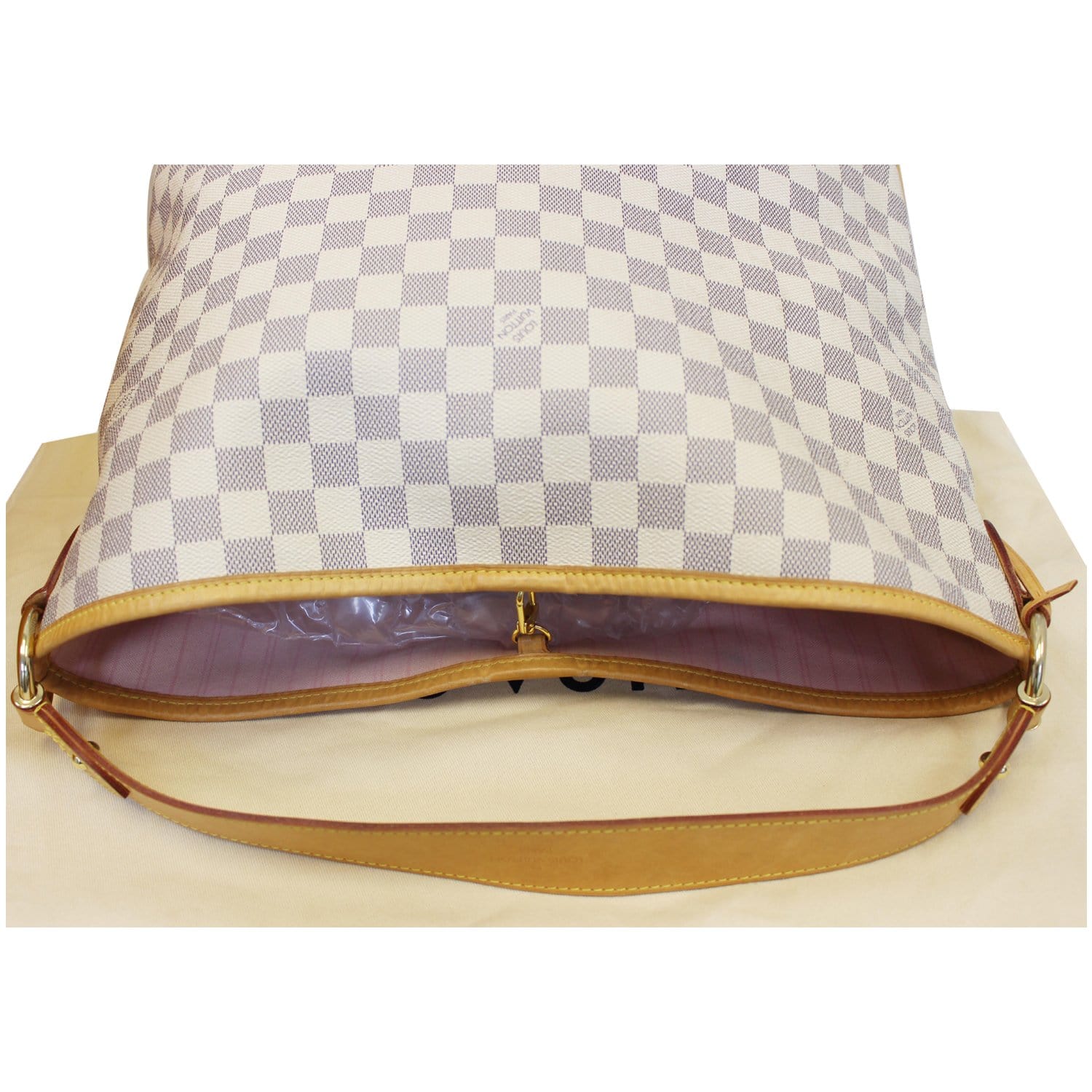 Louis Vuitton Damier Azur Delightful MM Shoulder Bag N41448 White