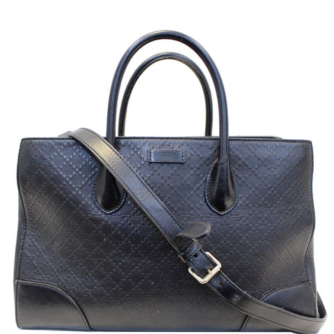 GUCCI Bright Diamante Medium Top Handle Bag Black