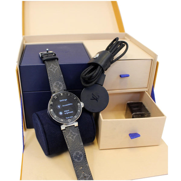 LOUIS VUITTON Tambour Horizon 42mm Monogram Eclipse Smartwatch Grey