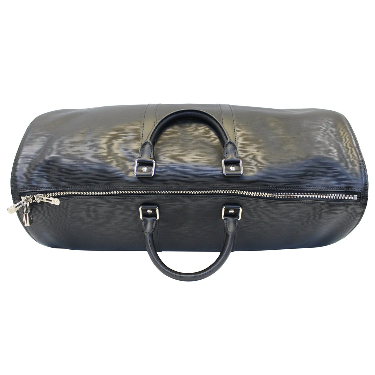 Authentic Louis Vuitton Black Epi Leather Keepall 55 Travel Duffle Bag –  Paris Station Shop