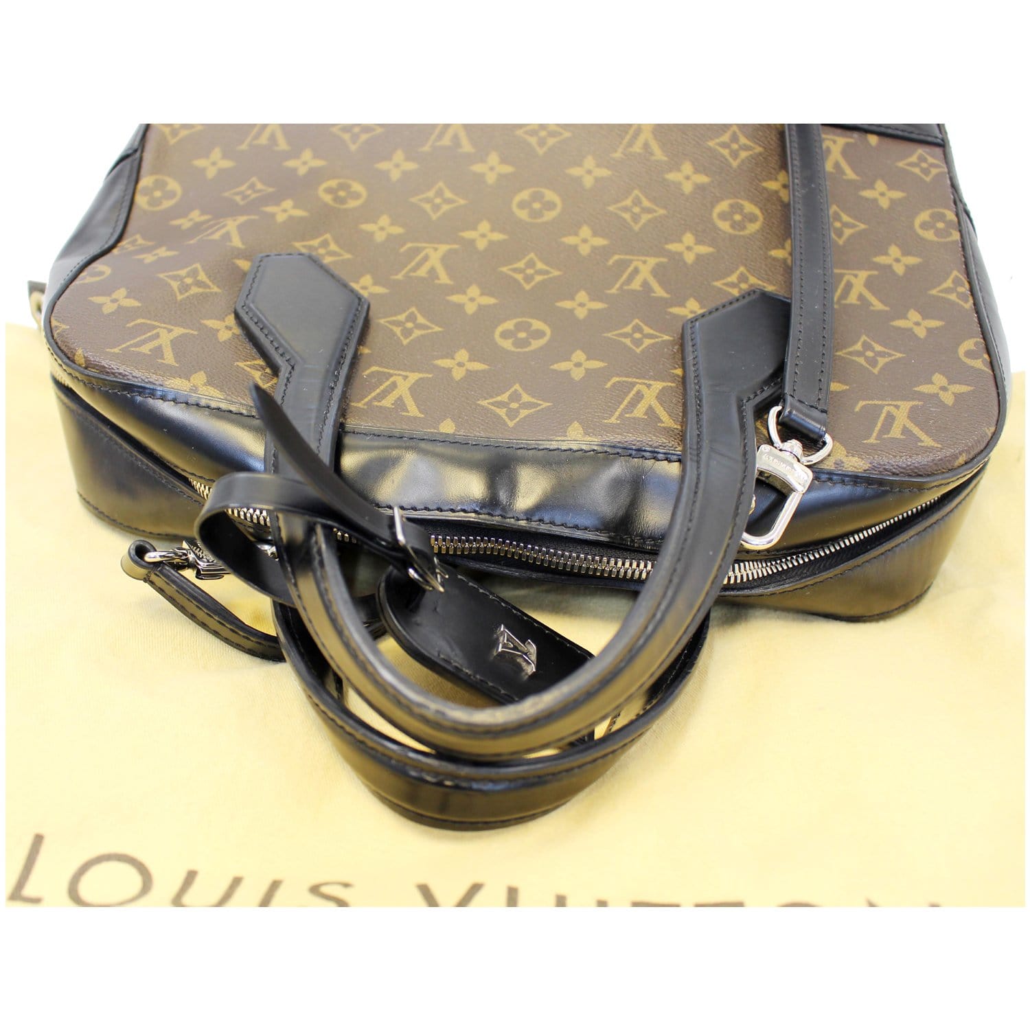 Louis Vuitton Brown Monogram Coated Canvas And Red Calfskin Dora