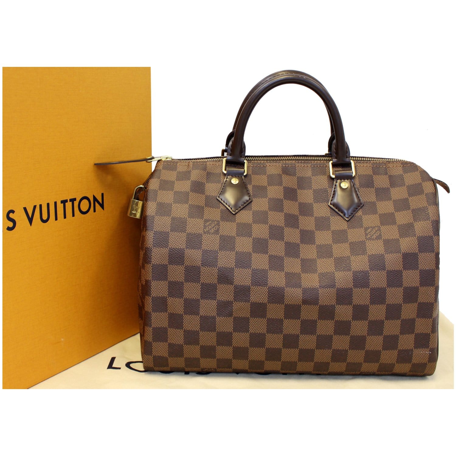 Louis Vuitton Speedy 30 Damier Ebene Satchel Bag in Brown