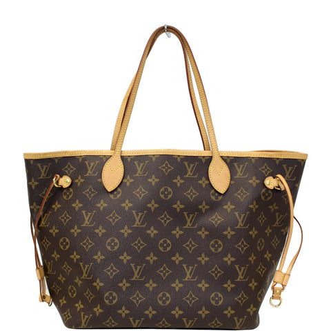 LOUIS VUITTON Neverfull MM Monogram Canvas Tote Bag Fuchsia