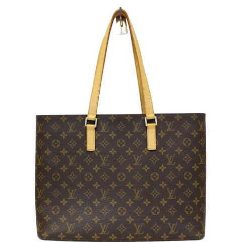 LOUIS VUITTON Luco Monogram Canvas Tote Bag Brown