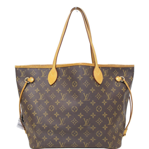 LOUIS VUITTON Neverfull MM Monogram Canvas Tote Shoulder Bag Brown