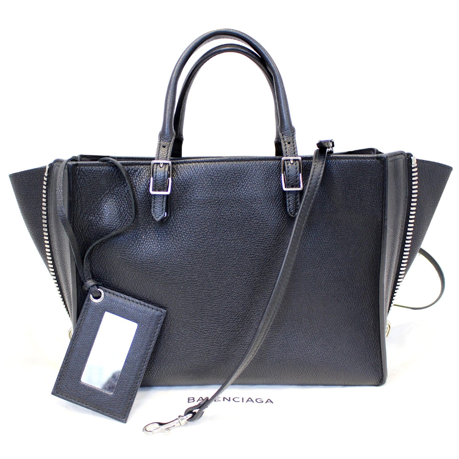 Balenciaga Papier A6 Zip Around Classic Studs Bag Leather Gray