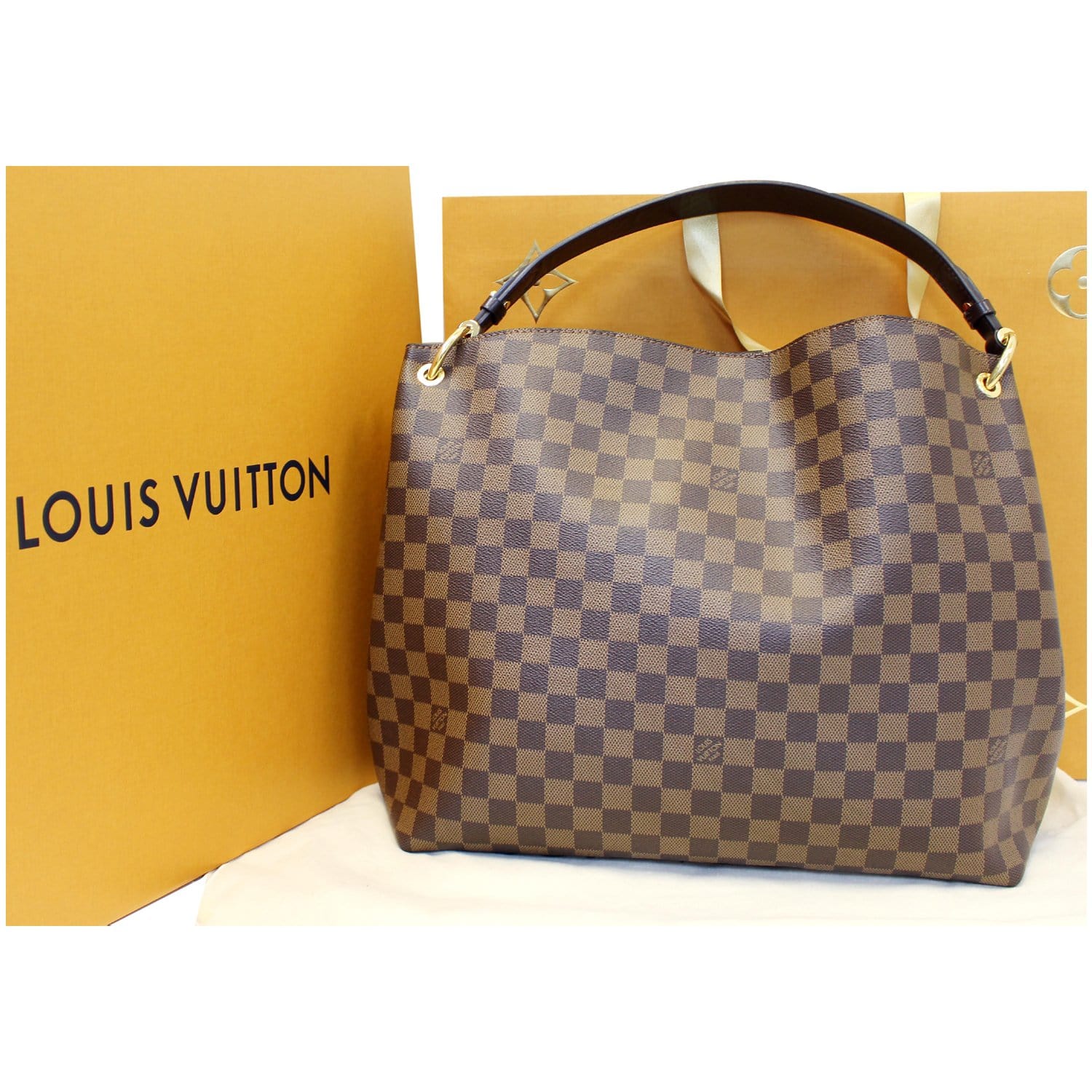 LOUIS VUITTON Authentic Women's Sologne Damier Ebene Shoulder Bag Brown  N48079