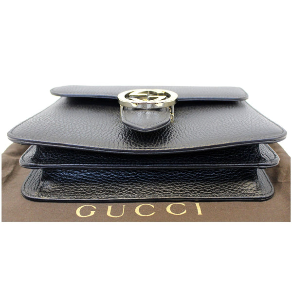 Gucci Crossbody Bag Interlocking GG Leather Black - full view
