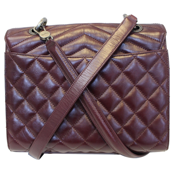 Chanel Flap Bag Quilted Sheepskin With Handle Burgundy full view