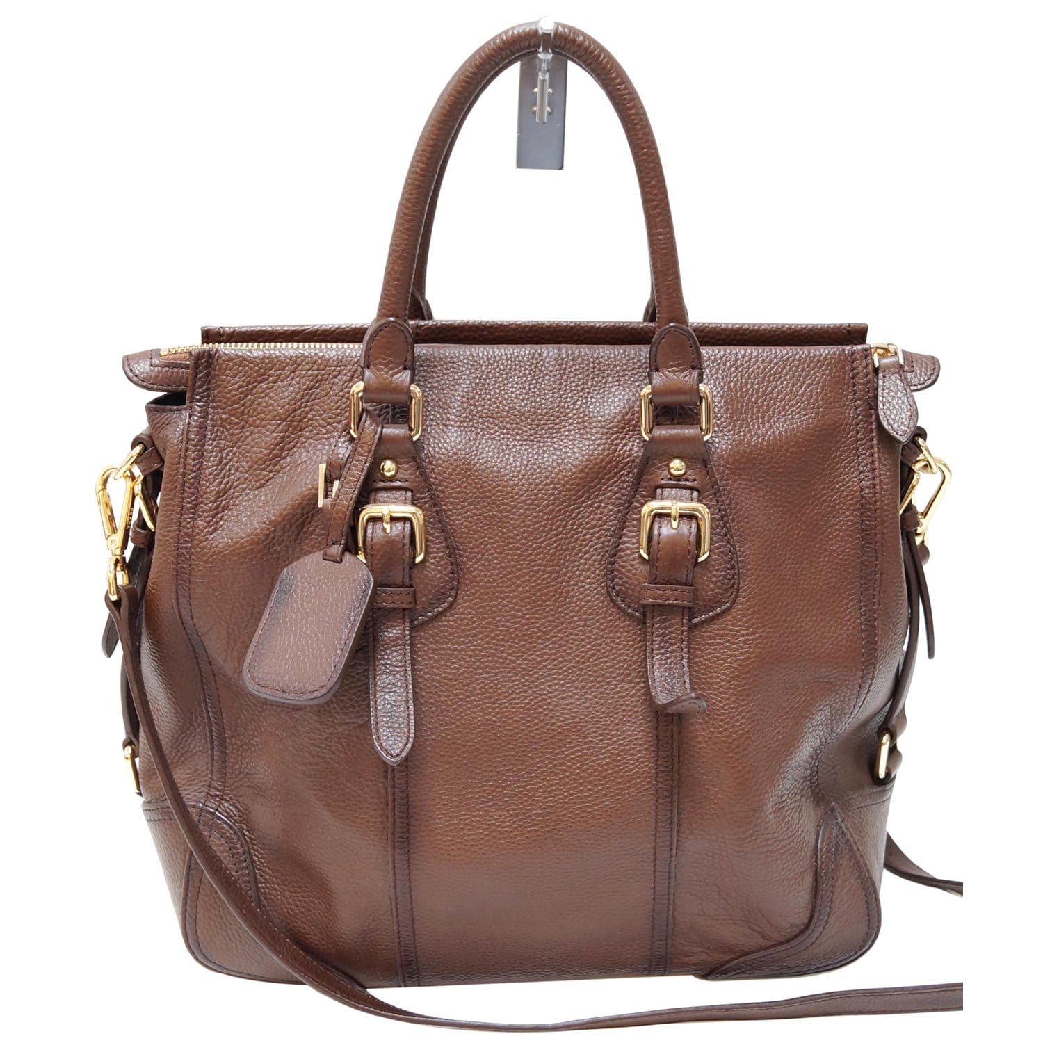 Brown Prada Cervo Antik Bowler Bag Satchel – Designer Revival