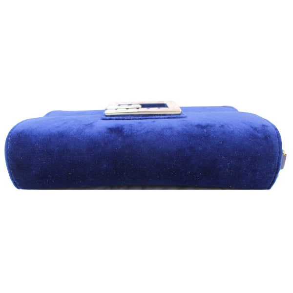 Gucci Broadway Mini Velvet Crossbody Bag Blue round shape