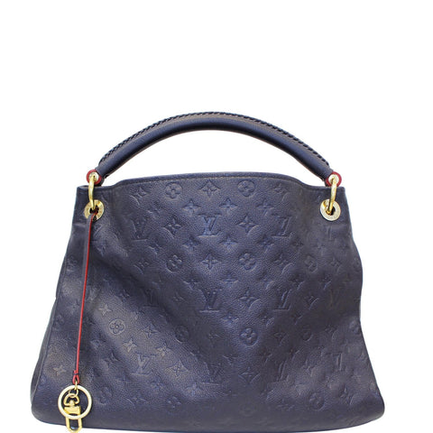 LOUIS VUITTON Artsy MM Empreinte Leather Shoulder Bag Navy Blue